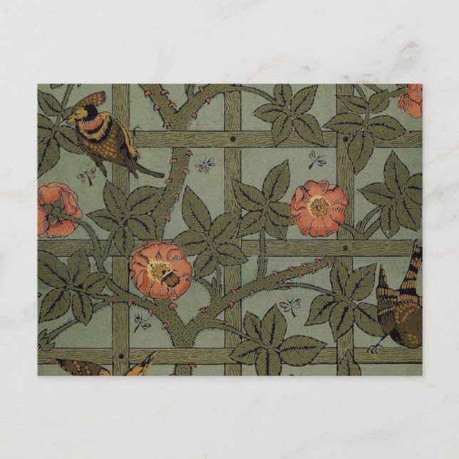 Carte Postale William Morris Trellis Wallpaper Art (Devant)
