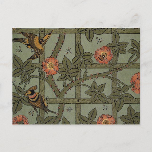 Carte Postale William Morris Trellis Wallpaper Art (Devant)