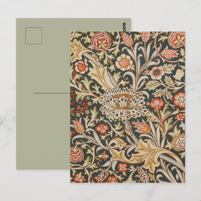 Carte Postale William Morris Trent Garden Flower Classic Botanic (Devant / Derrière)