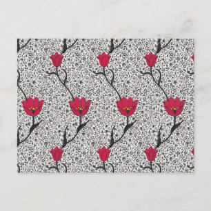 Carte postale William Morris Tulip Damask, gris et