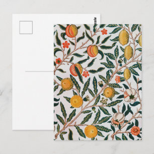 Carte Postale William Morris Vintage Fruit Grenade Blanc
