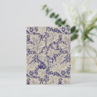 William Morris Wallflower bleu damas floral