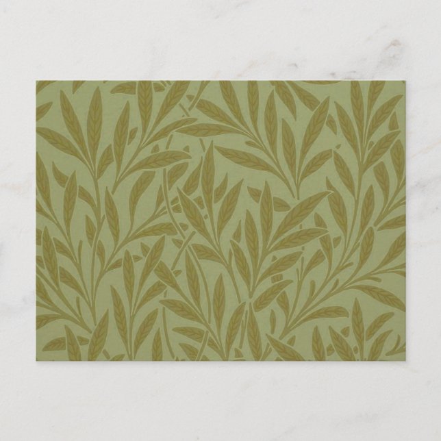 Carte Postale William Morris Willow Antique Green Leaf Vine Art (Devant)