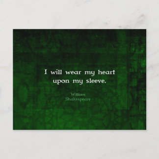 Carte Postale William Shakespeare Citation d'AMOUR Whimsical