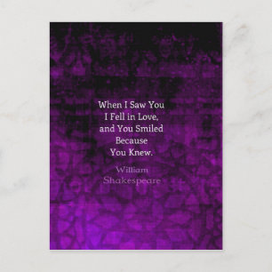Carte Postale William Shakespeare Romantique Amour Dit