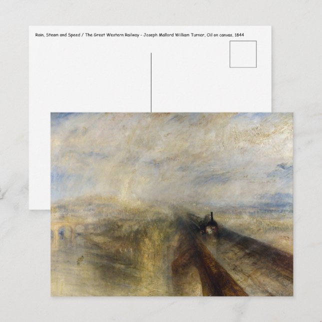 Carte Postale William Turner - Pluie, vapeur et vitesse (Devant / Derrière)
