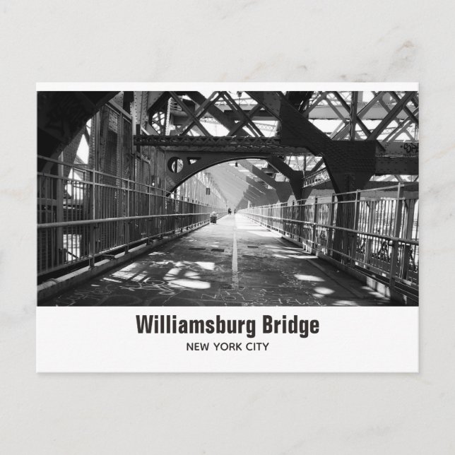 Carte Postale Williamsburg Bridge New York City noir et blanc (Devant)