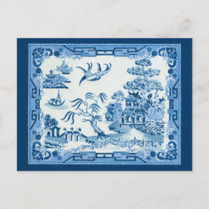 Carte Postale Willow bleu vintage