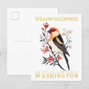 Carte Postale Willow Goldfinch Bird de Washington Travel