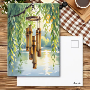 Carte Postale Willow plumant, Windchimes et lac