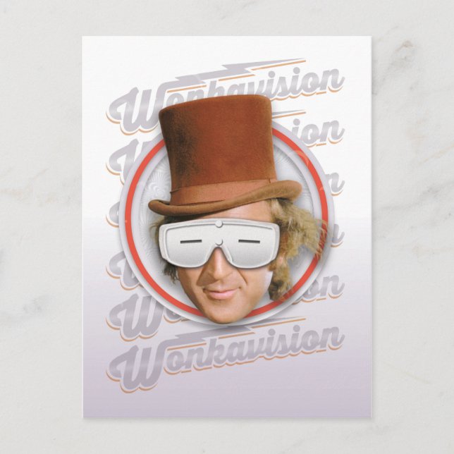 Carte Postale Willy Wonka dans les lunettes de Wonkavision (Devant)