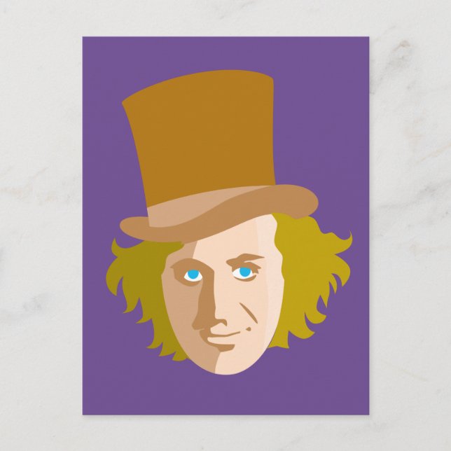 Carte Postale Willy Wonka Stenciled Face Graphic (Devant)