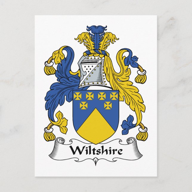 Carte Postale Wiltshire Family Crest (Devant)