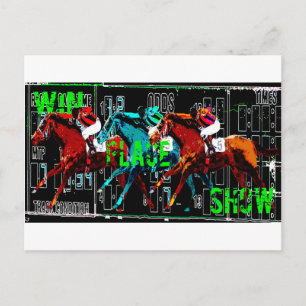 Carte Postale win place show courses hippiques