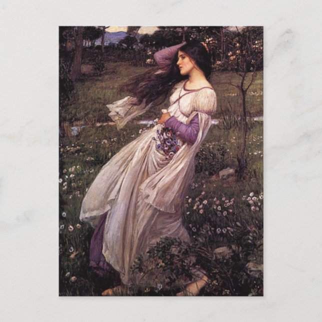 Carte Postale Windflowers par John William Waterhouse, 1902 (Devant)