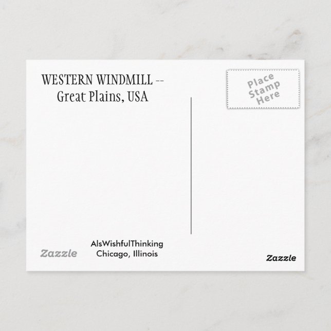 Carte Postale Windmill (Dos)