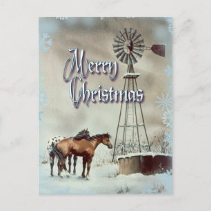 Carte Postale WINDMILL & SNOWFLAKES par SHARON SHARPE