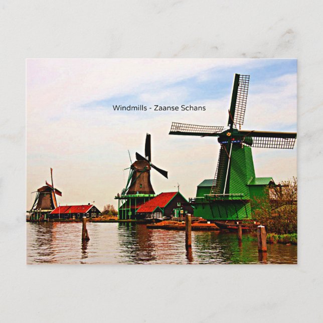Carte Postale Windmills-Zaanse Schans (Devant)