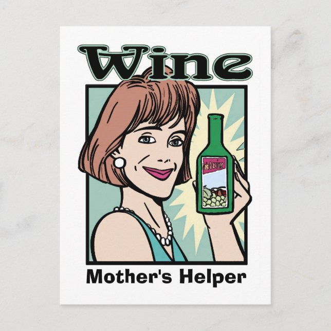 Carte Postale Wine Mother's Helper, modifier le texte (Devant)