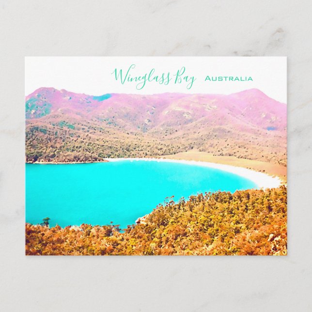 Carte Postale Wineglass Bay Tasmania Australie (Devant)