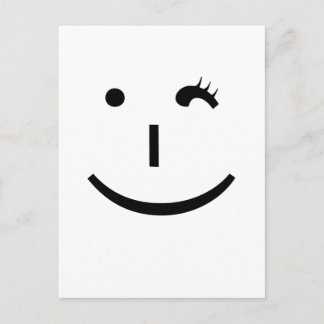 Carte Postale winking emoticon - une façon amusante de dire bonj