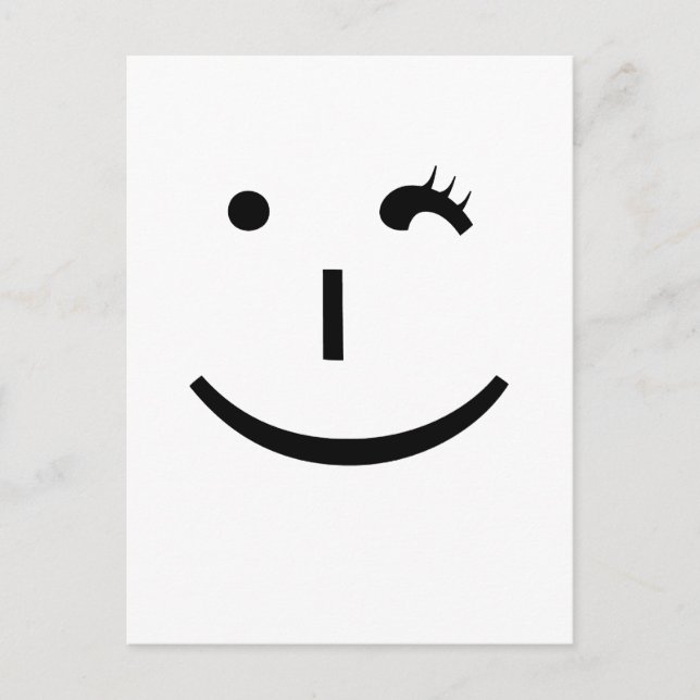 Carte Postale winking emoticon - une façon amusante de dire bonj (Devant)