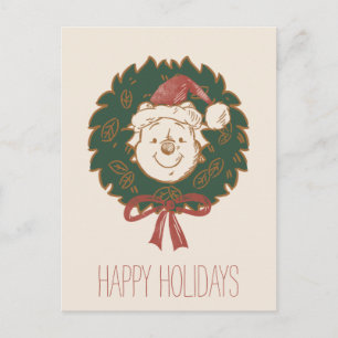 Carte Postale Winnie la couronne de Noël de l'Ooh