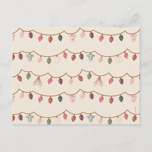 Carte Postale Winnie le Motif des lumières de Noël de l'Ooh (Devant)