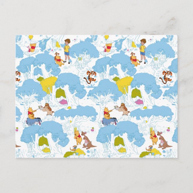 Carte Postale Winnie l'Ooh | Au Motif de l'arbre de miel (Devant)