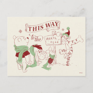 Carte Postale Winnie l'Ooh   Christmas Graphic