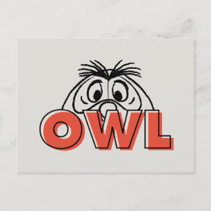 Carte Postale Winnie l'Ooh Owl Peek-A-Boo