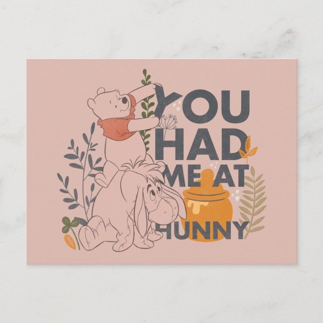 Carte Postale Winnie l'Ourson et l'Eeyore | Vous m'avez eu chez  (Devant)