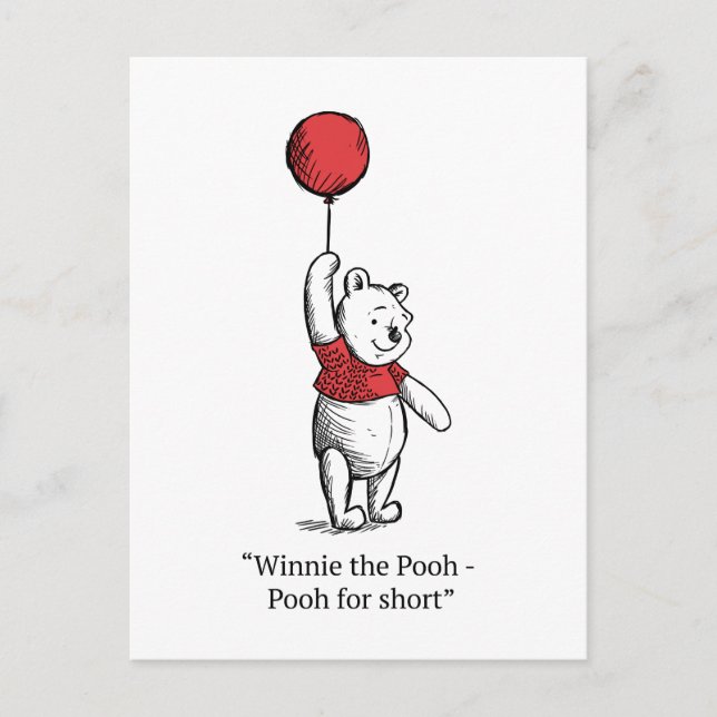 Carte Postale Winnie l'ourson pour court (Devant)