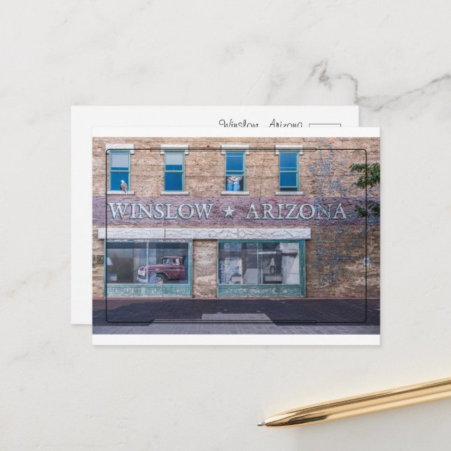 Carte Postale Winslow, Arizona : Un aperçu Pittoresque de la Rou (Devant/Arrière en situation)