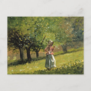 Carte Postale Winslow Homer peinture, Fille avec Hay Rake