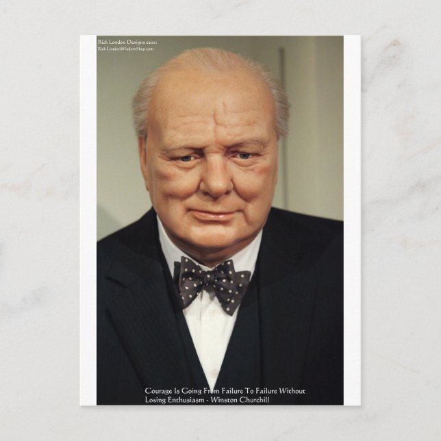 Carte Postale Winston Churchill Échec Sagesse Citation Cadeaux (Devant)
