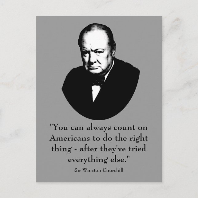 Carte Postale Winston Churchill et la citation drôle (Devant)