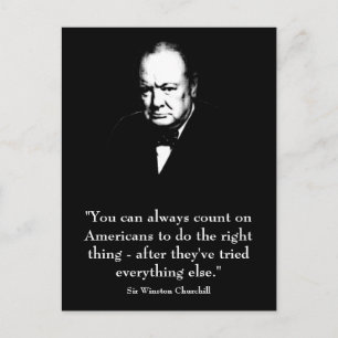 Carte Postale Winston Churchill et la citation drôle