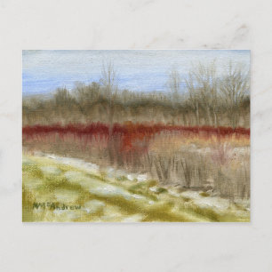 Carte Postale "Winter Field Sketch" paysage d'huile