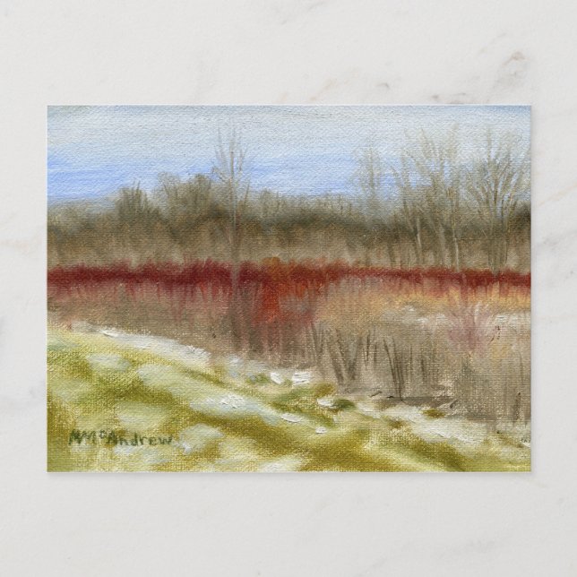 Carte Postale "Winter Field Sketch" paysage d'huile (Devant)