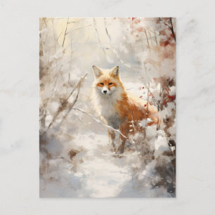 Carte postale Winter Fox