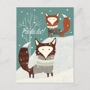 Carte postale Winter Fox et Fa La La Holiday