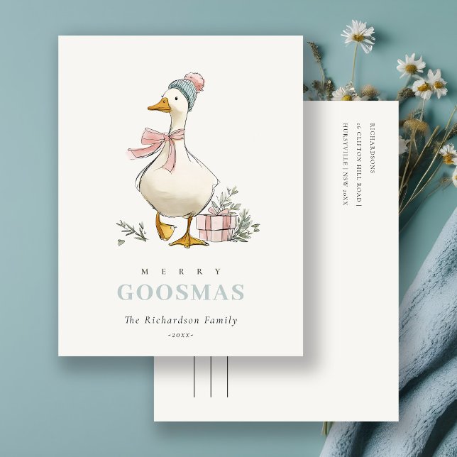 Carte Postale Winter Goose Christmas Funny Merry Goosmas  (Créateur téléchargé)