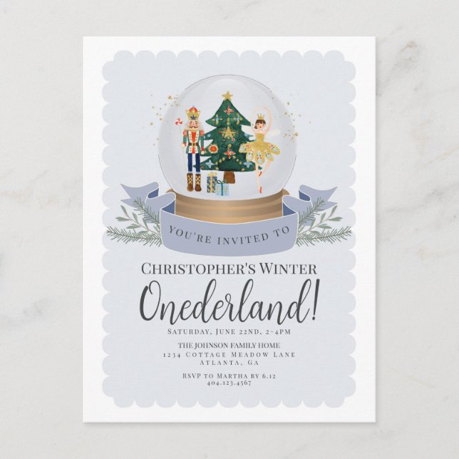 Carte Postale Winter Onederland Nutcracker premier anniversaire  (Devant)