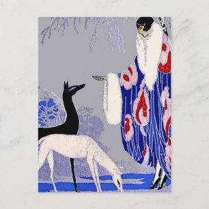 Carte Postale "Winter Scene" Art Déco par George Barbier