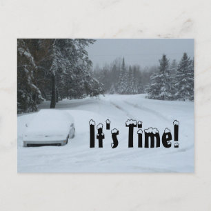 Carte Postale Winter Storage Snow Plowing Car Postcards