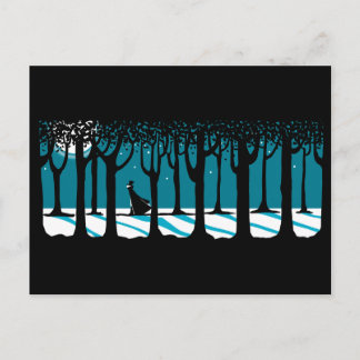 Carte Postale Winter Walk à Moonlit Woods.