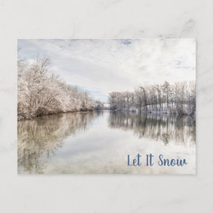 Carte Postale Winter Wonderland Let It Snow Blue White Holiday