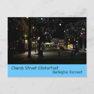 Carte Postale Winterfest Church Street Burlington Vermont