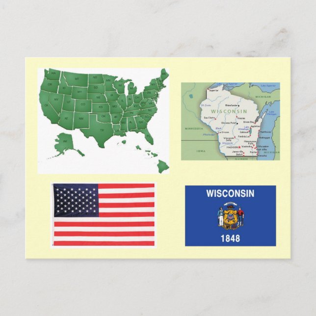 Carte Postale Wisconsin, États-Unis (Devant)